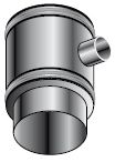 Dubbelwandig rookgas T-stuk 90°, Isoleco DP 25, Ø180mm